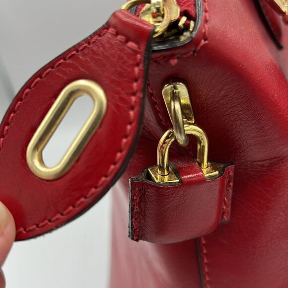 Tuscany Leather Hand Stained Vegetable Tanned Leather Red Crossbody/Hand Bag B69 main image 6